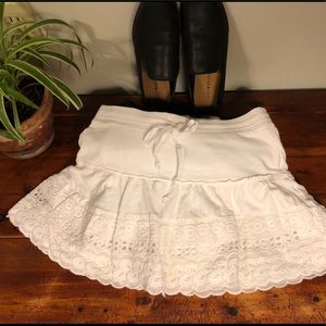 White summer mini skirt